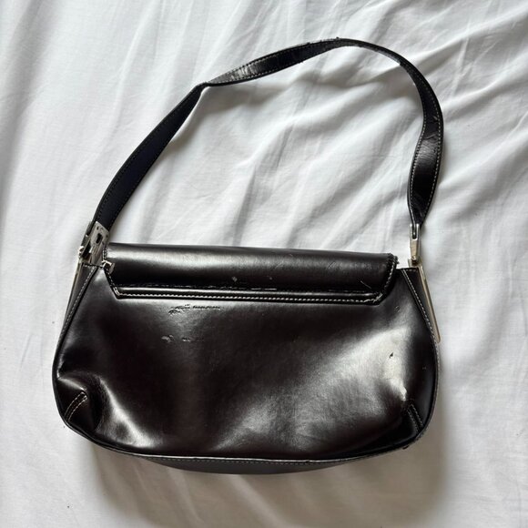 Dark Brown Leather Shoulder Bag 706 D - Picture 4 of 5